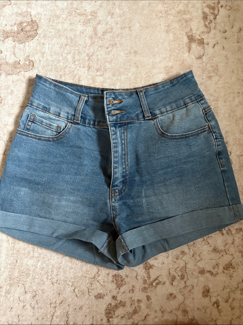 High-Waist Blue Denim Women's Shorts